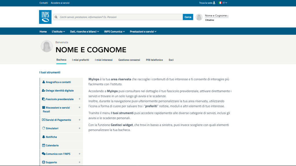 come accedere al sito inps - schermata 4