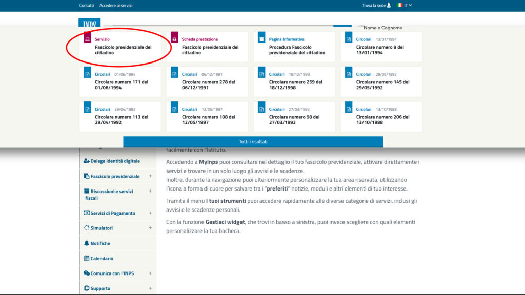come accedere al sito inps - schermata 5